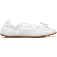 ABRA White Leather Ballerina Sneakers 261526M237002