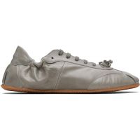 ABRA Gray Leather Ballerina Sneakers 261526M237003