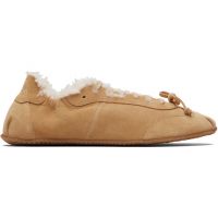 ABRA Tan Shearling Ballerina Sneakers 261526M237004