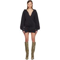 The Attico Black American Fleece Minidress 261528F052005