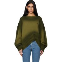 The Attico Green Sprayed Wool Cashmere Sweater 261528F096001