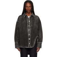 The Attico Black Diana Denim Shirt 261528F109003