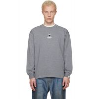 AAPE by A Bathing Ape Gray AAPENOW Clover Moonface Long Sleeve T-shirt 261547M213003