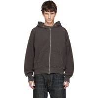 Les Tien Gray Heavyweight Zip Hoodie 261548M202003