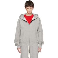Les Tien Gray Heavyweight Zip Hoodie 261548M202005