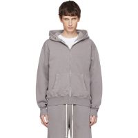 Les Tien Gray Heavyweight Zip Hoodie 261548M202006