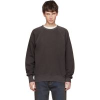 Les Tien Gray Heavyweight Binded Neck Raglan Sweatshirt 261548M204000