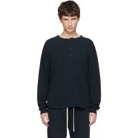 Les Tien Navy Baseball Hem Henley 261548M213002