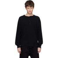 Les Tien Black Baseball Hem Henley 261548M213003