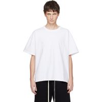 Les Tien White Lightweight Binded Neck Oversized T-shirt 261548M213004