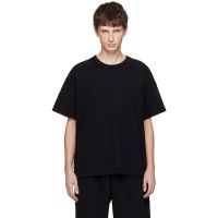 Les Tien Black Lightweight Binded Neck Oversized T-shirt 261548M213006