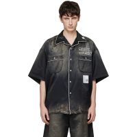 Maison MIHARA YASUHIRO Black Sun Faded Like Satin Shirt 261551M192000