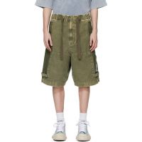 Maison MIHARA YASUHIRO Khaki Cotton Satin Cargo Shorts 261551M193002