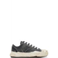 Maison MIHARA YASUHIRO Black Hank OG Sole Shrink Leather Low-Top Sneakers 261551M237008