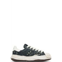 Maison MIHARA YASUHIRO Black Blakey OG Sole Ripped Overdye Canvas Sneakers 261551M237014