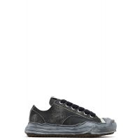 Maison MIHARA YASUHIRO Black Hank OG Sole Shrink Leather Low-Top Sneakers 261551M237022
