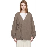 LISA YANG Taupe The Laurina Wrap Cardigan 261581F095014