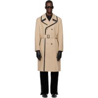 Ernest W. Baker Beige Leather Trim Trench Coat 261600M176002