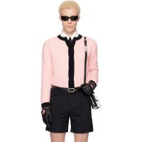 Ernest W. Baker Pink & White Check Boucle Cardigan 261600M200002