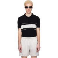 Ernest W. Baker Black & Gray Striped Polo 261600M212013