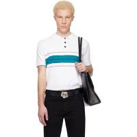 Ernest W. Baker White & Green Striped Polo 261600M212015