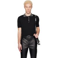 Ernest W. Baker Black Collar Check Jacquard Polo 261600M212019