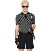 Ernest W. Baker Black Check Jacquard Polo 261600M212020