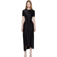 Rabanne Black Draped Midi Dress 261605F054003