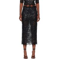 Rabanne Black Sequinned Midi Skirt 261605F092006