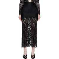 Rabanne Black Lace Midi Skirt 261605F092007