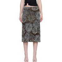 Rabanne Black Pearl Crepe Midi Skirt 261605F092009