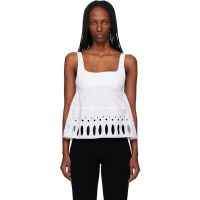 Rabanne White Square Neck Tank Top 261605F111003