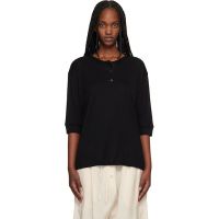 Studio Nicholson Black Lorem Jersey Henley 261608F110007
