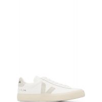 VEJA White & Gray Campo Leather Sneakers 261610F128024