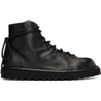 Marsell Gomme Black Pallottola Crepping Leather Ankle Boots 261633M255001