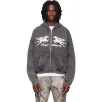 Represent Gray Pegasus Zip Through Hoodie 261655M202039