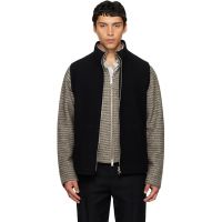 Rier Black Fleece Full Zip Vest 261661M185008