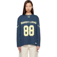 Sandy Liang Navy Princeton Long Sleeve T-shirt 261677F110003