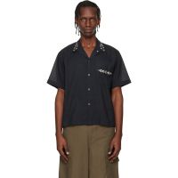 Toga Virilis Black Plain Weave Metal S/S Shirt 261688M192000