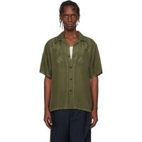 Toga Virilis Khaki Cupra Stripe S/S Shirt 261688M192003