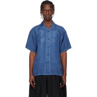 Toga Virilis Blue Cupra Stripe S/S Shirt 261688M192004