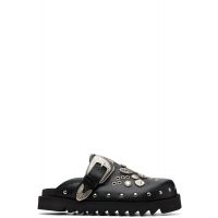 Toga Virilis Black Eyelet Metal Sabot Slip-on Loafers 261688M231019