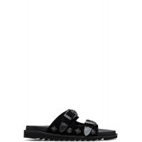Toga Virilis Black Buckle Suede Sandals 261688M231047