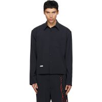 Song for the Mute Navy Pinstripe Gabardine L/S Shirt 261699M192002