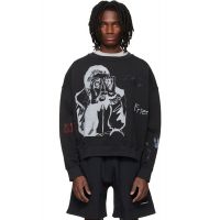 Song for the Mute Black Peaking Kid Relaxed Pullover Sweatshirt 261699M201000