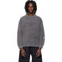 Song for the Mute Gray Scribble Oversized Crew Neck Pullover T-shirt 261699M201001