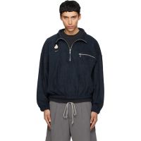 Song for the Mute Navy Zip Funnel Sweatshirt 261699M205000
