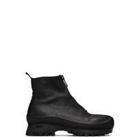 Guidi Black VS01 Leather Front Zip Ankle Boots 261703M228003
