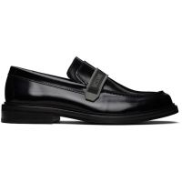 Moschino Black Rubber College Loafers 261720M231002