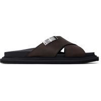 Moschino Brown Calfskin Sandals 261720M234008